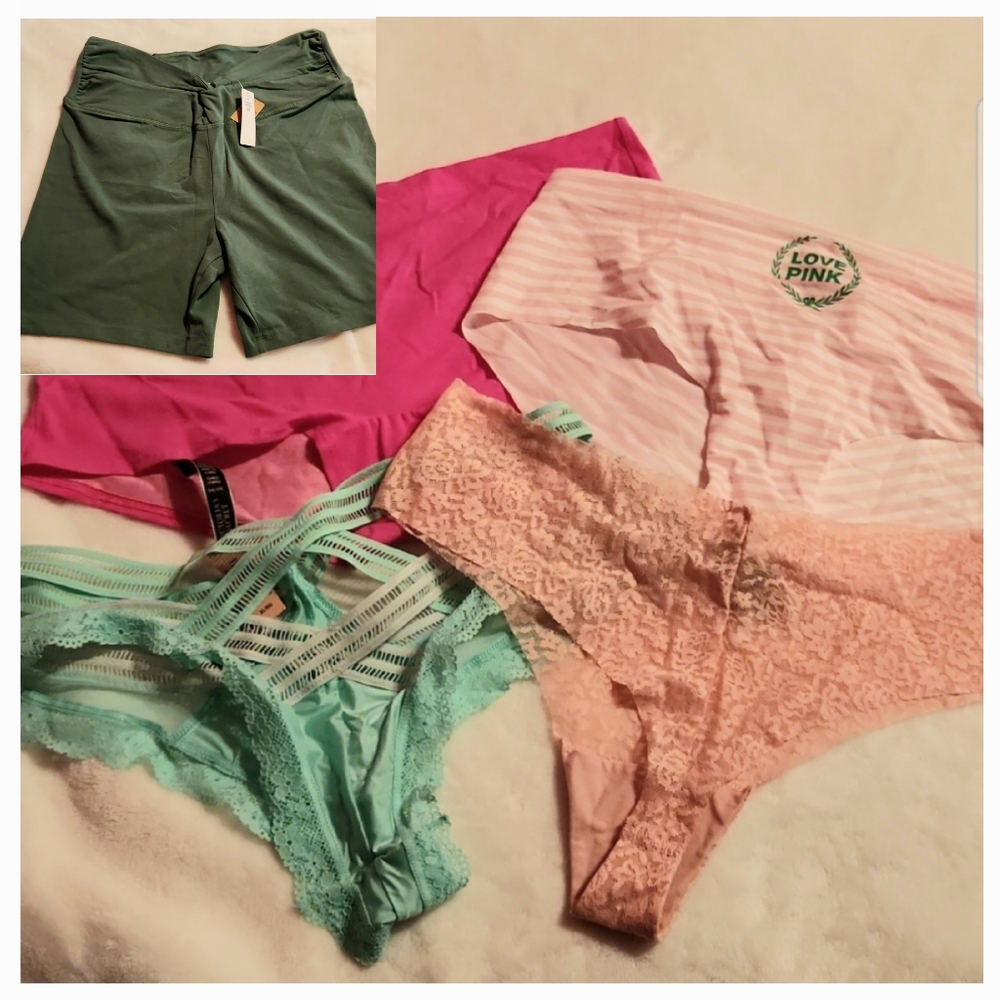 Brand New Victoria Secret Pink Bundle Sz XL, Biker Shorts and Underwear